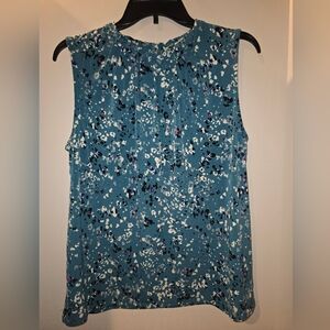 croft & barrow Teal Sleeveless Floral Print Camisole
